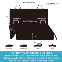 Load image into Gallery viewer, Lassie Dog Seat Covers for Cars Back Seat, Waterproof Bench Seat Cover for Dogs, Vehicles Seat Protector for Kids, Backseat Dog Cover for Car, Trucks & SUVs