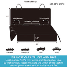 Load image into Gallery viewer, Lassie Dog Seat Covers for Cars Back Seat, Waterproof Bench Seat Cover for Dogs, Vehicles Seat Protector for Kids, Backseat Dog Cover for Car, Trucks & SUVs