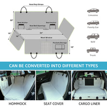 Load image into Gallery viewer, Lassie Dog Car Seat Covers for Back Seat 100% Waterproof with Mesh Visual Window for Cars, Trucks & SUVs