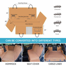 Load image into Gallery viewer, Lassie Truck Dog Car Seat Covers Back Seat, 100% Waterproof Dog Car Hammock for Truck with 2 Dog Seat Belts and Storage Bags, Truck Seat Protectors for F150 F250 F450 Silverado Sierra Tundra…