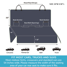 Load image into Gallery viewer, Lassie Dog Car Seat Cover for Back Seat, Heavy-Duty, Nonslip Waterproof Backseat Dog Cover for Car, Washable Car Bench Seat Cover, Universal Car Seat Protector for Backseats, Trucks & SUVs