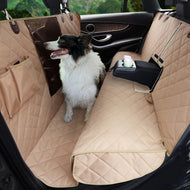 Lassie 4 in 1 Floor Dog Hammock for Universal Size,100% Waterproof Backseat Cover Dog Car Seat Covers for Back Seat with Mesh Window for Sedans, Bench Protector for Cars, SUVs and Trucks etc